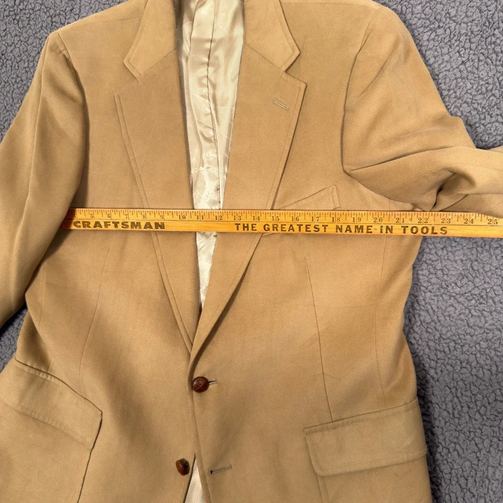 Vintage Chaps Ralph Lauren FeatherSuede Blazer Tan Two Button Sport Coat Mens 44